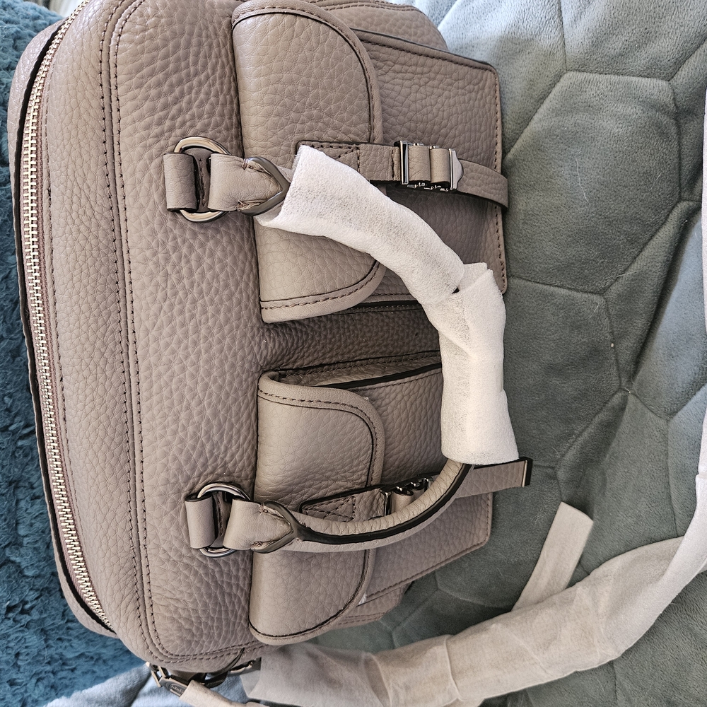Men's Gray Leather Bag